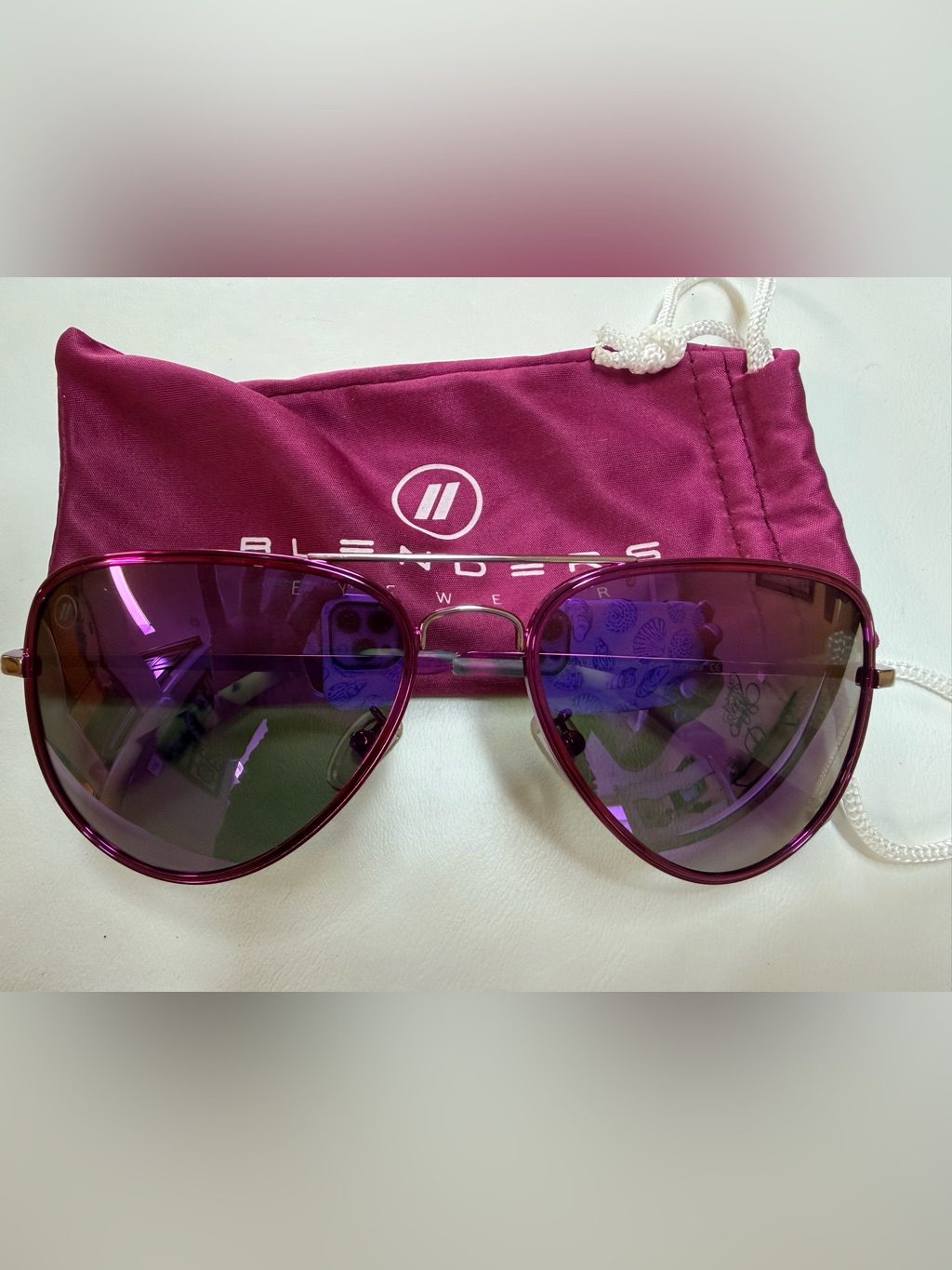 Blenders Eyewear Women's Unique Magenta Aviator Sunglasses